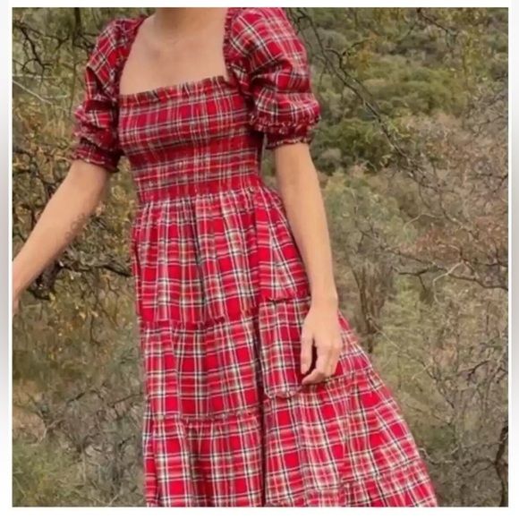 New! Hill house medium red tartan Neal nap dress.